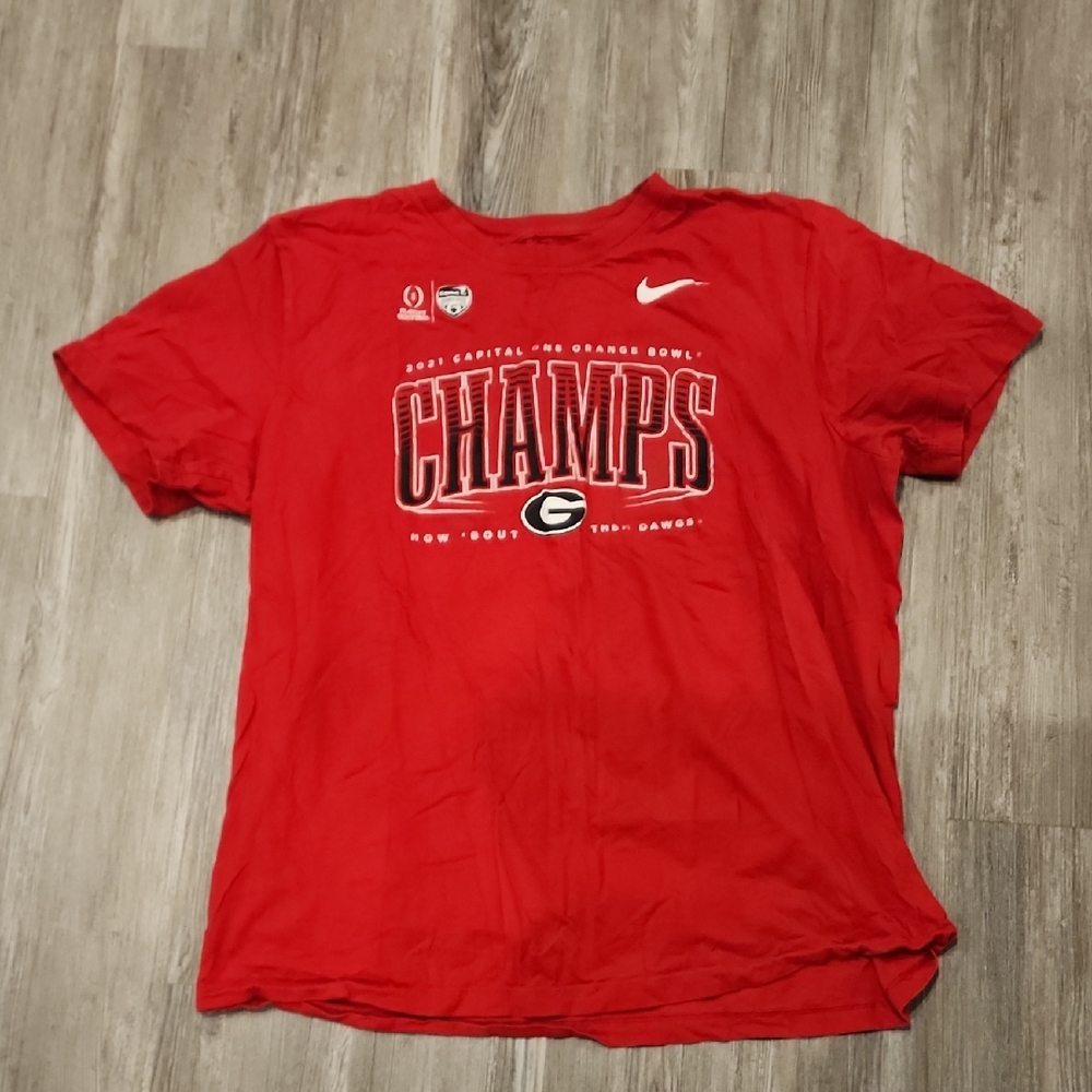 Red Nike Georgia Bulldogs Champs T-Shirt